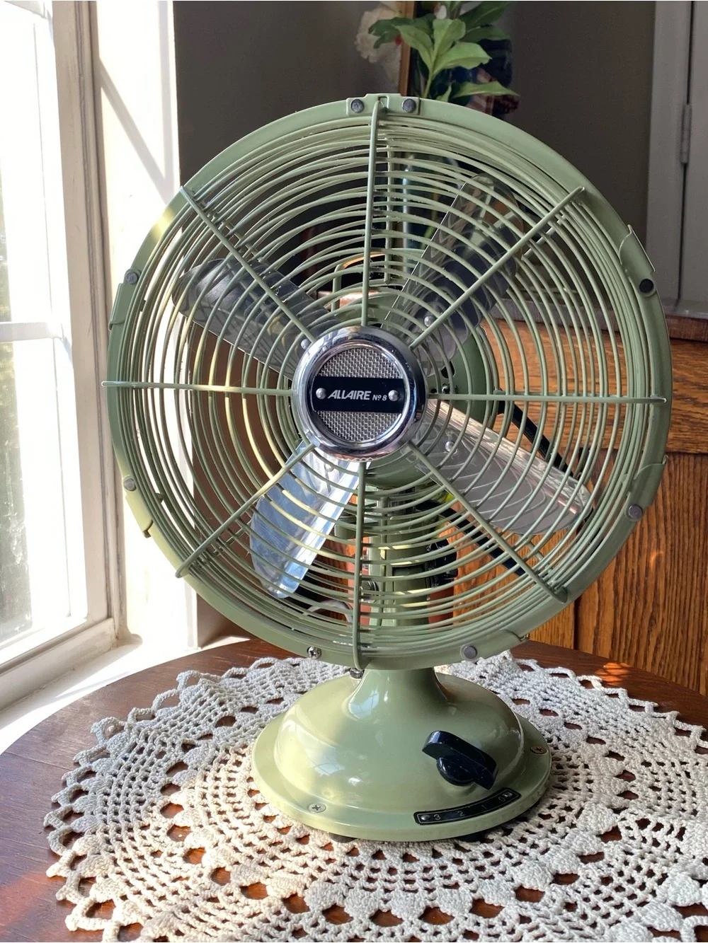 NEW! Allaire Restoration Hardware Vintage Retro Table Fan in Sage Green 3 Speeds